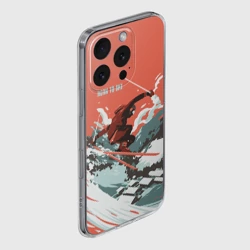Чехол для iPhone 16 Pro силиконовый с защитой камеры Born to ski - фото 2