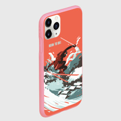 Чехол для iPhone 11 Pro Max матовый Born to ski - фото 2