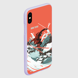 Чехол для iPhone XS Max матовый Born to ski - фото 2