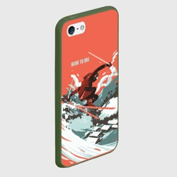 Чехол для iPhone 5/5S матовый Born to ski - фото 2
