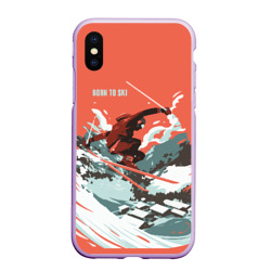 Чехол для iPhone XS Max матовый Born to ski