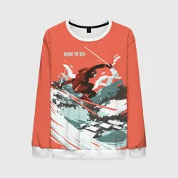 Мужской свитшот 3D Born to ski