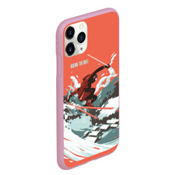 Чехол для iPhone 11 Pro Max матовый Born to ski - фото 2