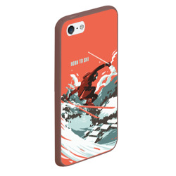 Чехол для iPhone 5/5S матовый Born to ski - фото 2