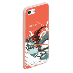 Чехол для iPhone 5/5S матовый Born to ski - фото 2