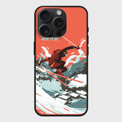 Чехол силиконовый для Apple iPhone 15 Pro матовый Born to ski