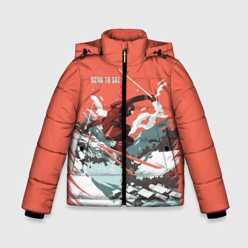 Зимняя куртка для мальчиков 3D Born to ski, цвет красный
