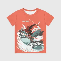Детская футболка 3D Born to ski