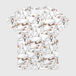 Женская футболка 3D Злой гусь