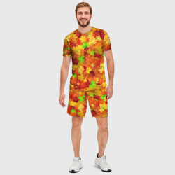 Мужской костюм с шортами 3D Кленовые листья - фото 2