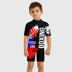 Детский купальный костюм 3D Boxing Russia Team и герб РФ - фото 2