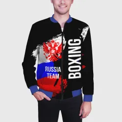 Мужской бомбер 3D Boxing Russia Team и герб РФ - фото 2