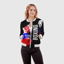 Женский бомбер 3D Boxing Russia Team и герб РФ - фото 2