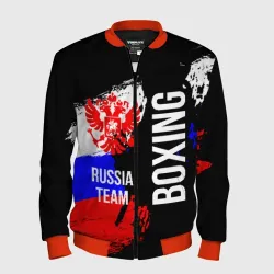 Мужской бомбер 3D Boxing Russia Team и герб РФ