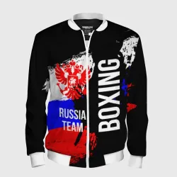 Мужской бомбер 3D Boxing Russia Team и герб РФ