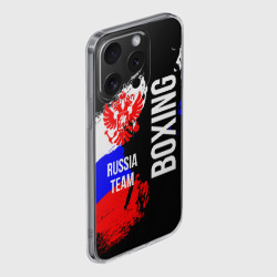 Чехол для iPhone 15 Pro Max силиконовый с защитой камеры Boxing Russia Team и герб РФ - фото 2