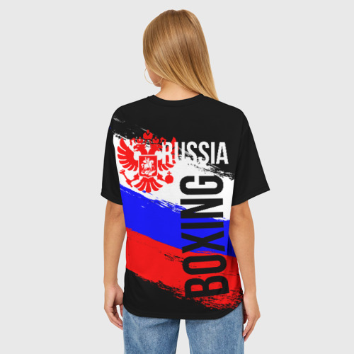 Женская футболка oversize 3D Boxing Russia Team, цвет 3D печать - фото 4