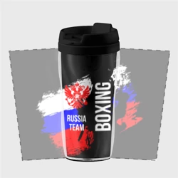 Термокружка-непроливайка Boxing Russia Team и герб РФ - фото 2