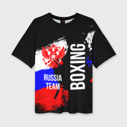 Женская футболка oversize 3D Boxing Russia Team