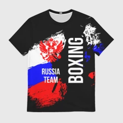 Мужская футболка 3D Boxing Russia Team и герб РФ