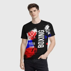Мужская футболка 3D Boxing Russia Team и герб РФ - фото 2