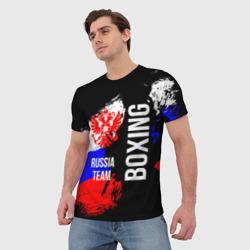 Мужская футболка 3D Boxing Russia Team и герб РФ - фото 2