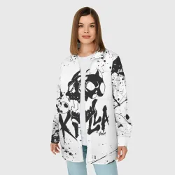Женская рубашка oversize 3D Killer Queen черная на - фото 2