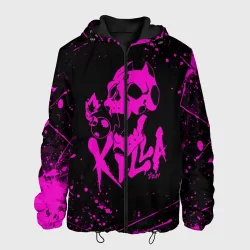 Мужская куртка 3D Killer Queen розовые брызги
