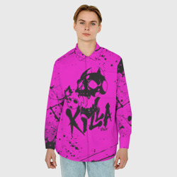 Мужская рубашка oversize 3D JoJo Killer Queen королева убийца - фото 2