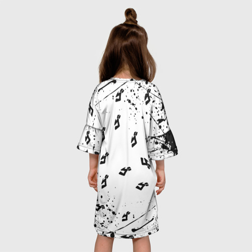 Детское платье 3D с принтом KILLER QUEEN черные брызги, вид сзади #2