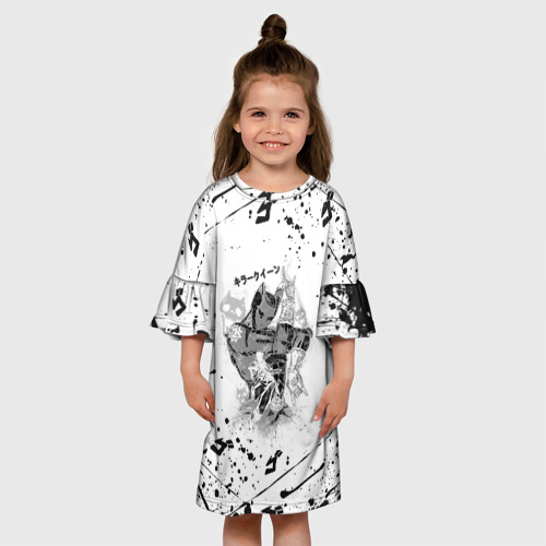Детское платье 3D с принтом KILLER QUEEN черные брызги, вид сбоку #3