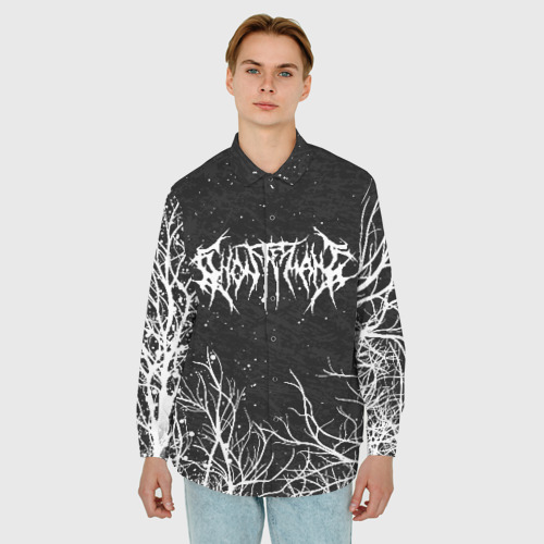 Мужская рубашка oversize 3D Ghostemane, цвет белый - фото 3