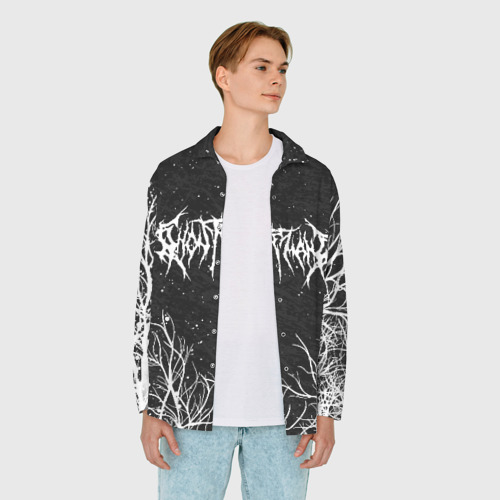 Мужская рубашка oversize 3D Ghostemane, цвет белый - фото 5