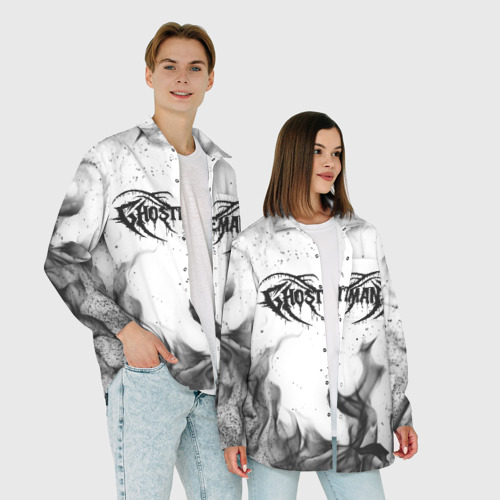 Мужская рубашка oversize 3D Ghostemane, цвет белый - фото 6