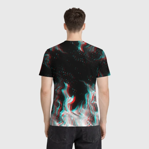 Мужская футболка 3D с принтом Ghostemane glitch, вид сзади #2