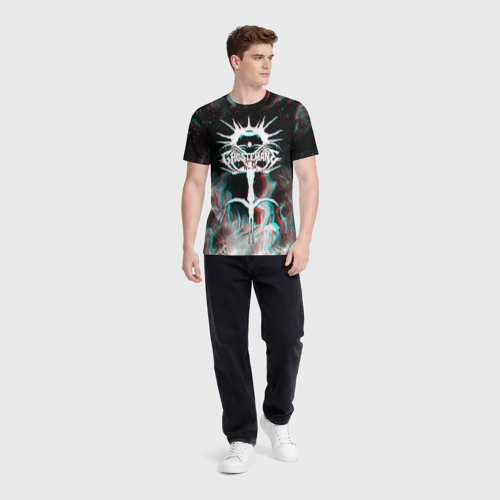 Мужская футболка 3D с принтом Ghostemane glitch, вид сбоку #3
