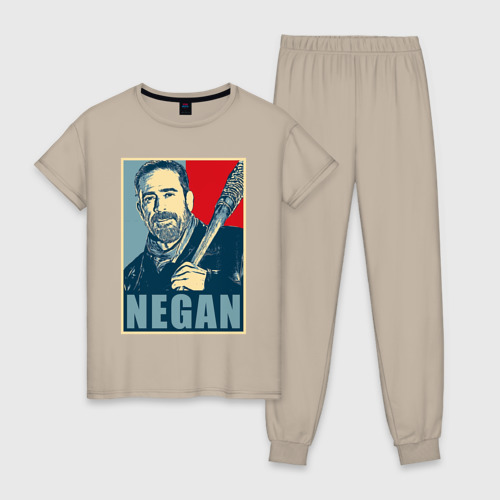 Женская пижама хлопок Negan Hope, цвет миндальный