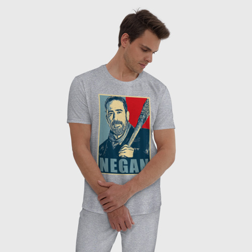 Мужская пижама хлопок с принтом Negan Hope, фото на моделе #1