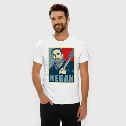 Мужская футболка хлопок Slim Negan Hope, цвет белый - фото 3