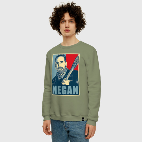 Мужской свитшот хлопок с принтом Negan Hope, фото на моделе #1