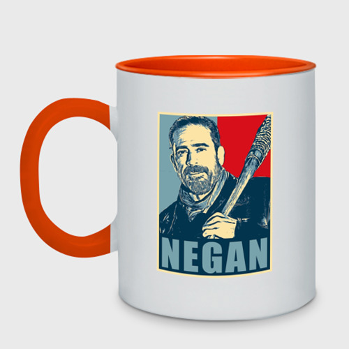 Кружка двухцветная Negan Hope, цвет белый + оранжевый