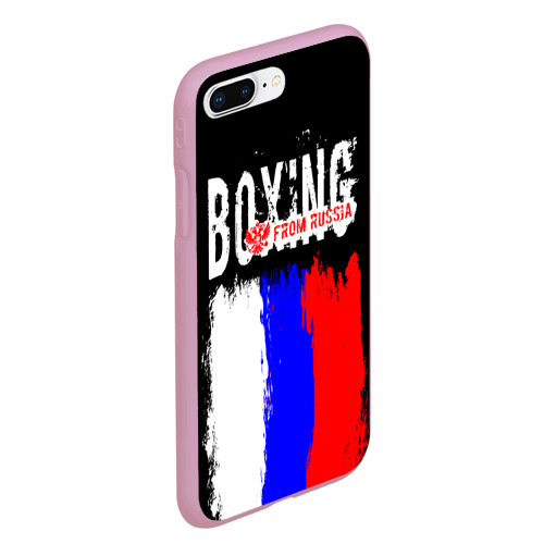 Чехол для iPhone 7Plus/8 Plus матовый Boxing from Russia, цвет розовый - фото 3