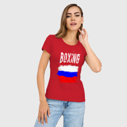 Женская футболка хлопок Slim Бокс Россия - фото 2