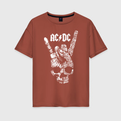 Женская футболка хлопок Oversize AC/DC