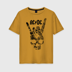 Женская футболка хлопок Oversize AC/DC