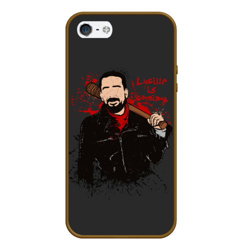 Чехол для iPhone 5/5S матовый Negan, цвет коричневый