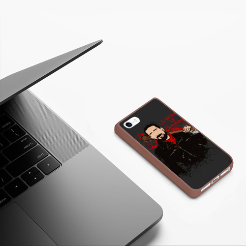 Чехол для iPhone 5/5S матовый Negan, цвет коричневый - фото 5