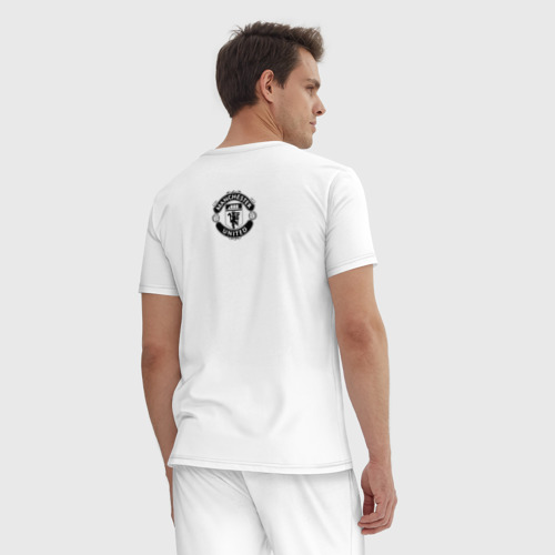 Мужская пижама хлопок Манчестер Юнайтед, цвет белый - фото 4