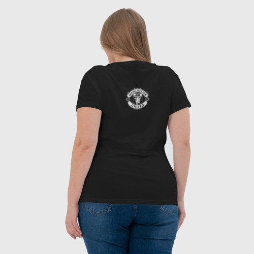 Женская футболка хлопок Манчестер Юнайтед, цвет черный - фото 7