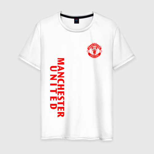 Мужская футболка из хлопка с принтом Манчестер Юнайтед FCMU Manchester united, вид спереди №1